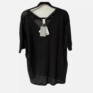 H&M Black Linen T-Shirt